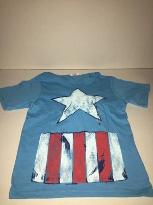 Brand New- Marvel Comics Captain America Graphic Shirt w/Hoodie Boys (Size 7) - Image 1 of 4