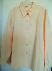 NWOT DRAPER'S AND DAMOND'S Pale Yellow Long-Sleeve Shirt Top Size 3X - Picture 1 of 3