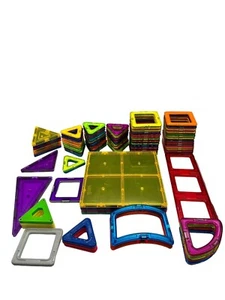 Lot Of 78 Mix of Different Brand Magnetic Building of All Shapes and Sizes - Picture 1 of 10