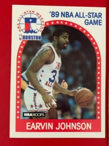 NBA EARVIN MAGIC JOHNSON All Star Weekend Houston NBA Hoops 1989 Trading CARD166 - Foto 1 di 2