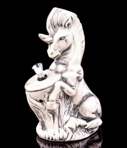 THICK 8" MONSTER Ceramic Water Pipe SKULL Bong HORSE Hookah UNICORN Pipe *USA* - Picture 1 of 5