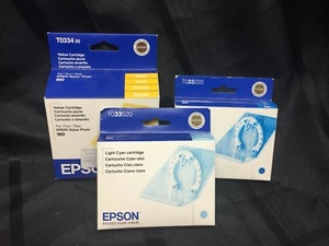 Lot 3 Genuine Epson T033120 T03332 T033520 Epson Stylus Photo 960  - Picture 1 of 4