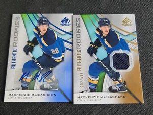 2019-20 SP GAME USED MACKENZIE MACEACHERN #108 #ed 2 CARDS ROOKIE + AUTO JERSEY - Picture 1 of 2