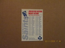 AHL Newmarket Saints Vintage Defunct 1989-1990 Team Logo Home Card Schedule