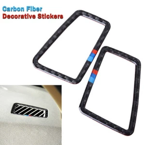 Carbon Fiber M Stripe Dashboard Air Vent Outlet Cover Trim For BMW E90 3-Series - Picture 1 of 7