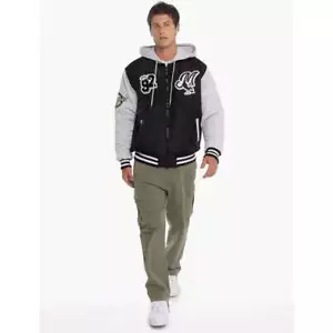 NEW Collingwood Magpies Mens Patchwork Bomber Jacket - Picture 1 of 4
