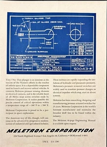 Meletron Corp Pressure Sensing Space Exploration Vintage Print Ad 1962 - Bild 1 von 3