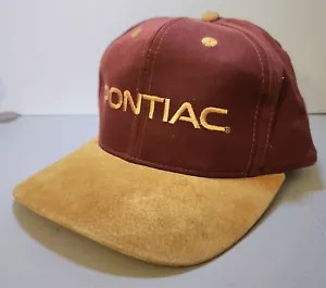 Vintage Pontiac Cap Hat Suede Bill Snapback - Picture 1 of 6