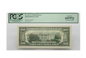 1990 $20 Federal Reserve Note Overprint On Back Fr#2077-F PCGS Gem New 66PPQ - Picture 1 of 2