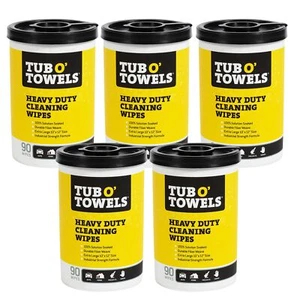 Tub O Towels TW90 Heavy-Duty 10 x 12 Size Multi-Surface Cleaning Wipes, 90 Co... - Picture 1 of 6