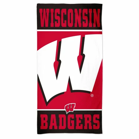 WISCONSIN BADGERS 30"X60" SPECTRA BEACH TOWEL NEW WINCRAFT 👀 Cover