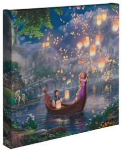 Thomas Kinkade Studios Disney Tangled 14 x 14 Gallery Wrapped Canvas - Picture 1 of 3