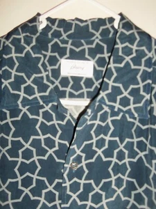 ES51- NWOT Brioni PRINTED RAYON SILK SHORT SLEEVE CASUAL SHIRT - XXL - Picture 1 of 5