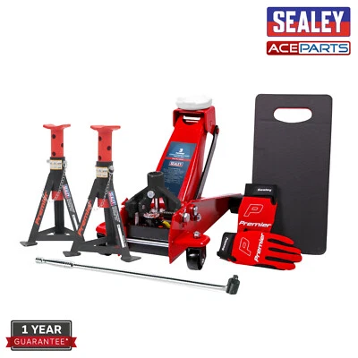 Sealey 3290CXCOMBO 3 Tonne Ton 3290CX Trolley Jack Set Car Van Lift  - Image 1 of 4