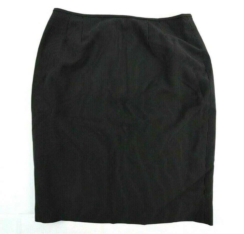 Женская юбка-карандаш Larry Levine размер 14 в тонкую полоску с подкладкой на молнии с разрезом на спине - Изображение 1 из 4