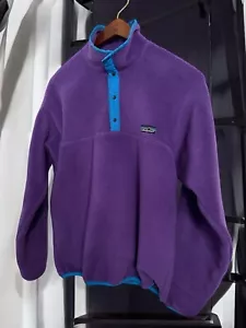 VTG 80's Patagonia Men's Purple Fleece Snap T Pullover 1980's U.S.A. Sz M - Picture 1 of 6