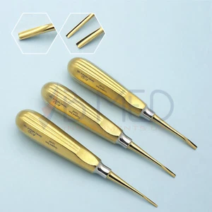 Coppia dentale elevatori radici 2mm 3mm 4mm punta curva piatta estrazione orale PDL - Foto 1 di 4