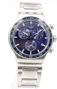 Nuevo Reloj Swatch Suizo Nuevo IRONY CHRONO COBALT LAGOON Hombre Fecha 45mm YVS496G $210 - Imagen 1 de 5