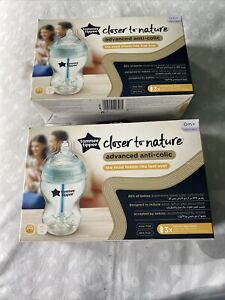 2x 3packs of Tommee tippee closer to nature advanced anti coloc bottles 0m+ New 