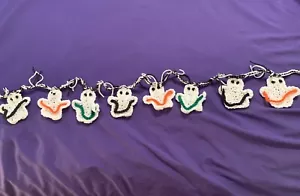 Ghosts Garland Eight New Handmade Crochet - Picture 1 of 10