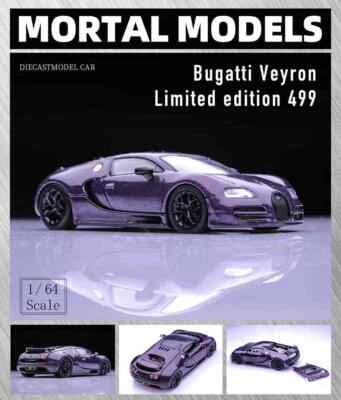 1/64 Bugatti Veyron Super Sport Diecast Car Models Detachable Back Cover Mortal - Image 1 of 4