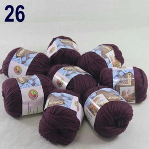 8 Knäuel x 50 g spezielles dickes Kammgarn 100 % Baumwolle Handstrickgarn burgund 422-26 - Bild 1 von 24