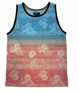 Univibe Big Boys Single Tropical Floral Stripe Tank Size LG - Picture 1 of 1