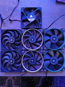 Computer Case Fan Lot, Corsair And Bitfenix, AF SP Fans - Picture 1 of 10
