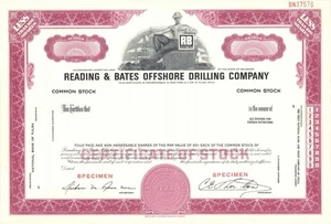 Reading and Bates Offshore Drilling Co. - Specimen Stock Certificate - Specimen  - Picture 1 of 1
