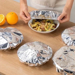 10Pcs Aluminum Foil Bowl Cover Food Grade Fresh-keeping Plastic Bag Winter - Picture 1 of 6