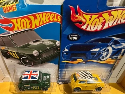 Hot Wheels Morris Mini Cooper Duo- British Flag Green Yellow First Edit-mint - Image 1 of 4