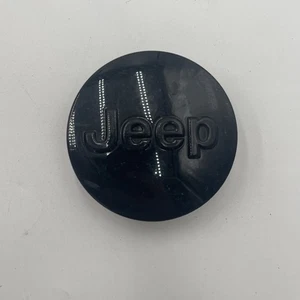 JEEP GRAND CHEROKEE WRANGLER OEM WHEEL CENTER CAP GLOSS BLACK 1LB77TRMAC 2 1/2" - Picture 1 of 3