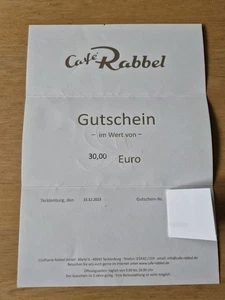 Gutschein über 30,00 € für das Café Rabbel in 49545 Tecklenburg  - Bild 1 von 1
