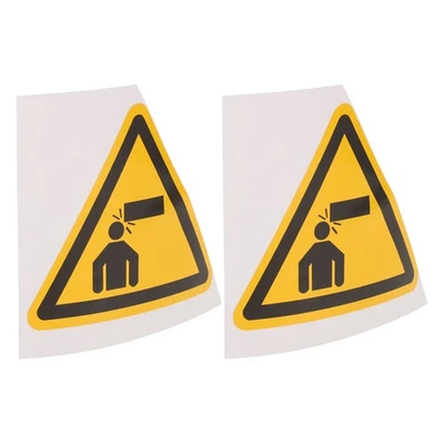  2 Pcs Security Warning Labels Self-adhesive Safety Sign Signs Caution Stickers - Image 1 of 4