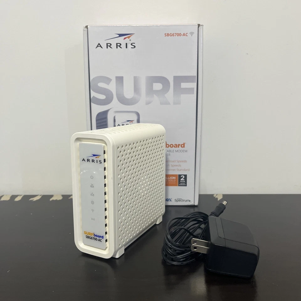 Arris Surfboard SBG6700-AC DOCSIS 3.0 Cable Modem Wi-Fi Router AC1600 Dual Band - Image 1 of 4