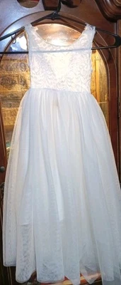 Vestido 2 conejitos blanco flor niña talla 3t Foto 1 de 4