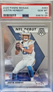 2020 Panini Mosaic Justin Herbert Rookie #263 PSA 10* - Picture 1 of 2