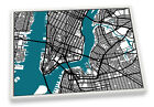 New York City Karte minimalistisch modern LEINWAND SCHWIMMENDER RAHMEN Wandkunstdruck