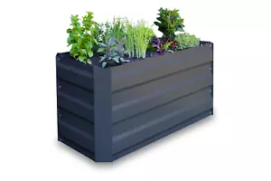 Greenlife Slimline Raised Metal Garden Bed 900L x 450W x 450Hmm Charcoal - Picture 1 of 4