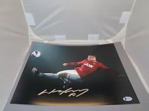 Foto de fútbol auto Beckett firmada por Wayne Rooney del Manchester United 11x14 BAJO CERTIFICADO DE AUTENTICIDAD 1A - Imagen 1 de 6