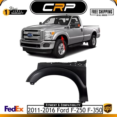 Переднее крыло со стороны водителя для 2011-2016 Ford F-250 F-350 Super Duty из грунтованной стали - Изображение 1 из 4