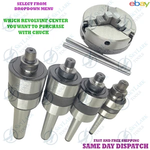 65mm Self Centering 3Jaw Chuck Reversible+Revolving Center MT1 MT2,MT3 MT4 Shank - Picture 1 of 8