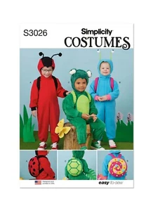 Simplicity Easy SEWING PATTERN S3026 Toddlers' Ladybird, Snail & Turtle Costumes - Picture 1 of 8