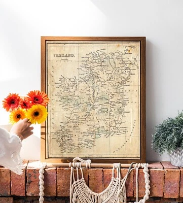 Mapa de Irlanda de 1870 11x14 arte de pared irlandés póster impresión decoración historia obra de arte Foto 1 de 4