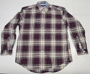 Tommy Hilfiger Cotton Button Up Plaid Shirt Men Size Medium - Picture 1 of 9