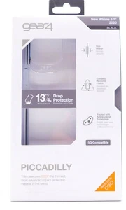 GEARS4 PICCADILLY AUTHENTIC CLEAR W/BLACK TRIM  NEW IPHONE 6.7" 2020 - Picture 1 of 2