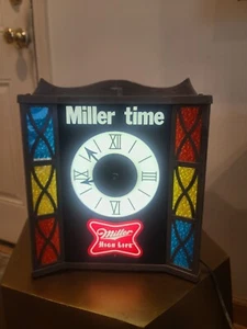 Vintage Miller Time High Life Bier Leuchtuhr Schild - Bild 1 von 11