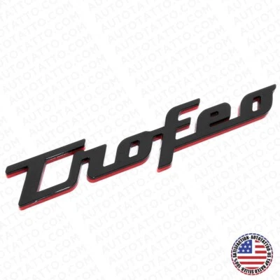 For Maserati Ghibli Levante GT Fender Trofeo Emblem Nameplate Badge Black Red - Image 1 of 4