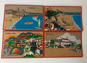 Portugal Soft Cork Post Cards Postcards Unused Lisboa Sintra Estoril Cascais - Picture 1 of 7