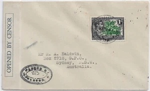 1945 Munga, British Solomon Islands to Sydney, Australia Solomon Is. Cen (C5910) - Picture 1 of 2